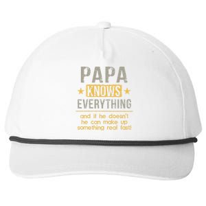 Papa Knows Everything 60th Gift Funny Fathers Day Snapback Five-Panel Rope Hat