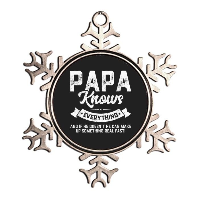 Papa Knows Everything Shirt 60th Gift Funny Father's Day Metallic Star Ornament