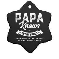 Papa Knows Everything Shirt 60th Gift Funny Father's Day Ceramic Star Ornament