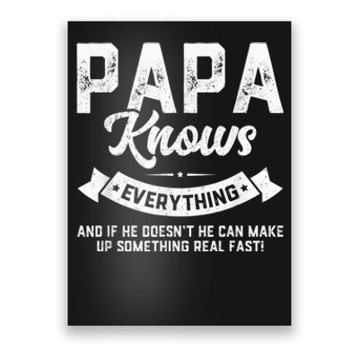 Papa Knows Everything Shirt 60th Gift Funny Father's Day Poster