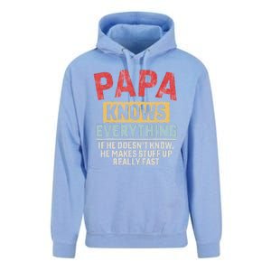 Papa Knows Everything Funny FatherS Day Papa Gift Unisex Surf Hoodie