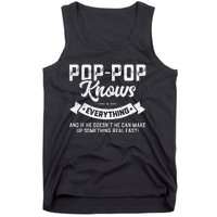 PopPop Knows Everything 60th Gift Funny Fathers Day Tank Top