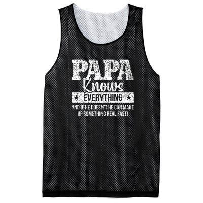 Papa Knows Everything Design Mesh Reversible Basketball Jersey Tank