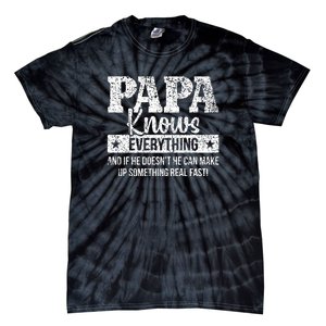 Papa Knows Everything Design Tie-Dye T-Shirt