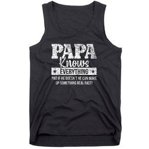 Papa Knows Everything Design Tank Top