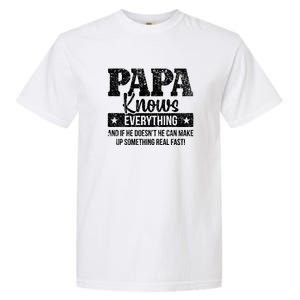 Papa Knows Everything Design Garment-Dyed Heavyweight T-Shirt