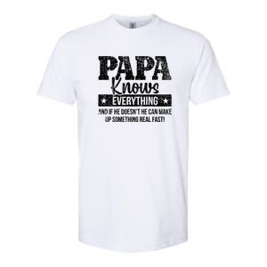 Papa Knows Everything Design Softstyle CVC T-Shirt