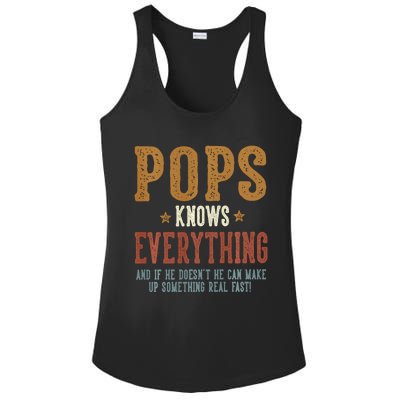 Pops Knows Everything Humorous FatherS Day Pops Ladies PosiCharge Competitor Racerback Tank