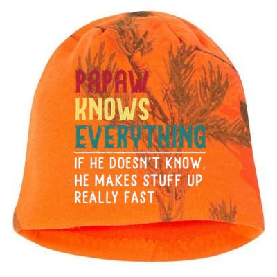 Papaw Know Everything Funny Fathers Day Gift For Grandpa Kati - Camo Knit Beanie