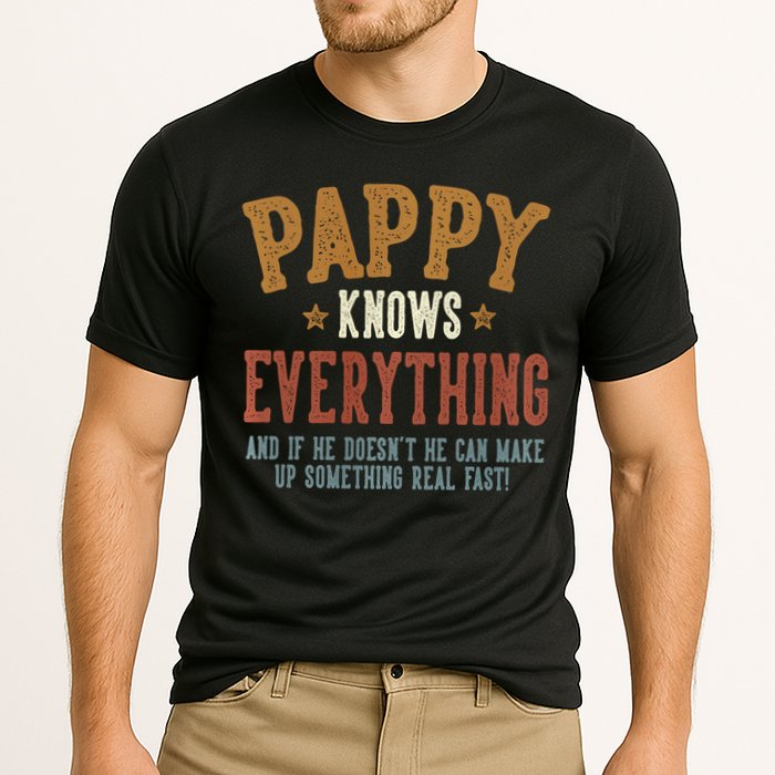 Pappy Knows Everything Humorous FatherS Day Pappy Cooling Performance Crew T-Shirt