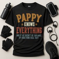 Pappy Knows Everything Humorous FatherS Day Pappy Cooling Performance Crew T-Shirt