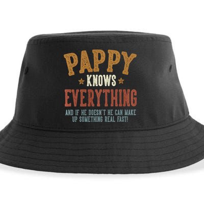 Pappy Knows Everything Humorous FatherS Day Pappy Sustainable Bucket Hat