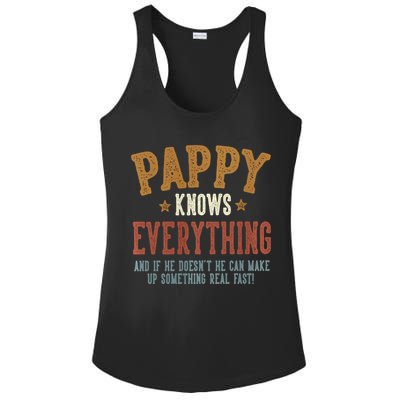 Pappy Knows Everything Humorous FatherS Day Pappy Ladies PosiCharge Competitor Racerback Tank