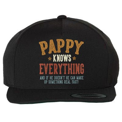 Pappy Knows Everything Humorous FatherS Day Pappy Wool Snapback Cap