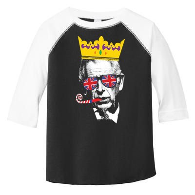 Party King Funny Coronation King Charles Union Jack & Crown Toddler Fine Jersey T-Shirt