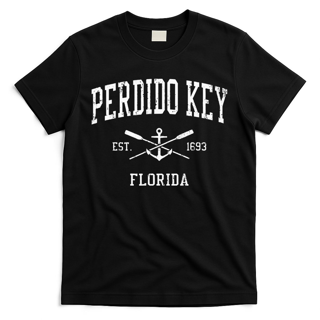 Perdido Key FL Vintage Crossed Oars & Boat Anchor Sports T-Shirt