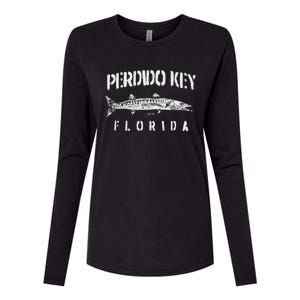 Perdido Key Fl Great Barracuda Womens Cotton Relaxed Long Sleeve T-Shirt