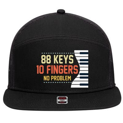 Piano Keys Funny Musician Music 88 Keys Gift 7 Panel Mesh Trucker Snapback Hat