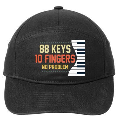 Piano Keys Funny Musician Music 88 Keys Gift 7-Panel Snapback Hat