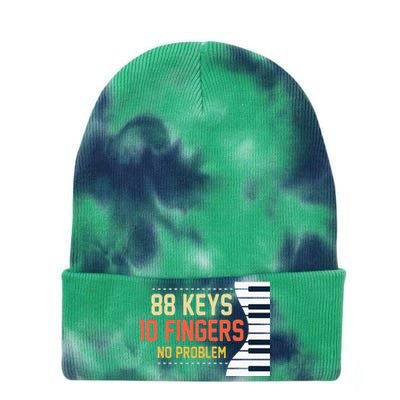 Piano Keys Funny Musician Music 88 Keys Gift Tie Dye 12in Knit Beanie