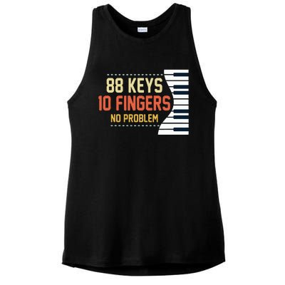 Piano Keys Funny Musician Music 88 Keys Gift Ladies PosiCharge Tri-Blend Wicking Tank