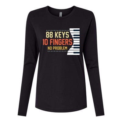 Piano Keys Funny Musician Music 88 Keys Gift Womens Cotton Relaxed Long Sleeve T-Shirt