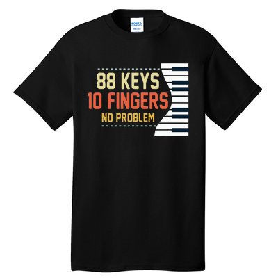 Piano Keys Funny Musician Music 88 Keys Gift Tall T-Shirt