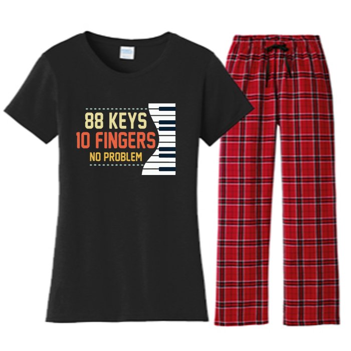 Piano Keys Funny Musician Music 88 Keys Gift Women's Flannel Pajama Set