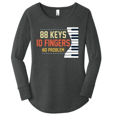 Piano Keys Funny Musician Music 88 Keys Gift Women's Perfect Tri Tunic Long Sleeve Shirt