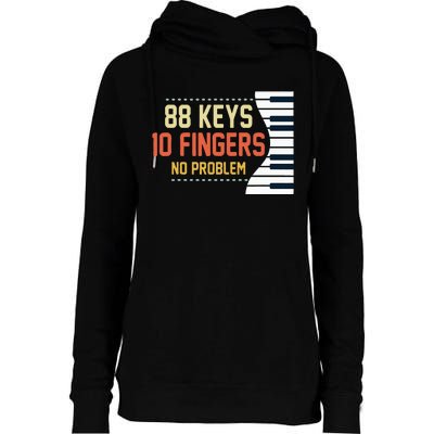 Piano Keys Funny Musician Music 88 Keys Gift Womens Funnel Neck Pullover Hood