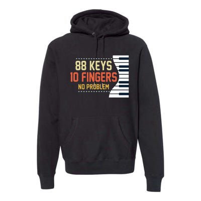 Piano Keys Funny Musician Music 88 Keys Gift Premium Hoodie