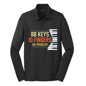 Piano Keys Funny Musician Music 88 Keys Gift Silk Touch Performance Long Sleeve Polo