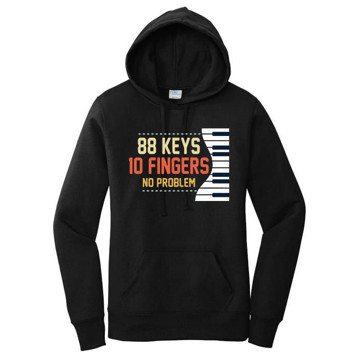 Piano Keys Funny Musician Music 88 Keys Gift Women's Pullover Hoodie