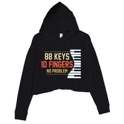 Piano Keys Funny Musician Music 88 Keys Gift Crop Fleece Hoodie