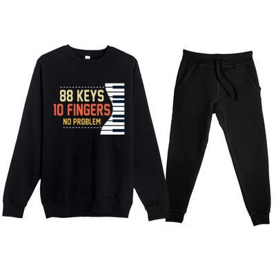 Piano Keys Funny Musician Music 88 Keys Gift Premium Crewneck Sweatsuit Set