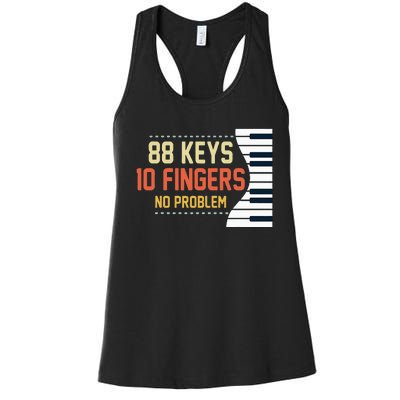 Piano Keys Funny Musician Music 88 Keys Gift Women's Racerback Tank