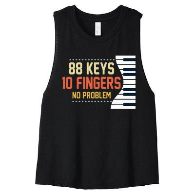 Piano Keys Funny Musician Music 88 Keys Gift Women's Racerback Cropped Tank