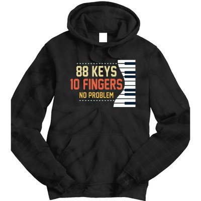 Piano Keys Funny Musician Music 88 Keys Gift Tie Dye Hoodie