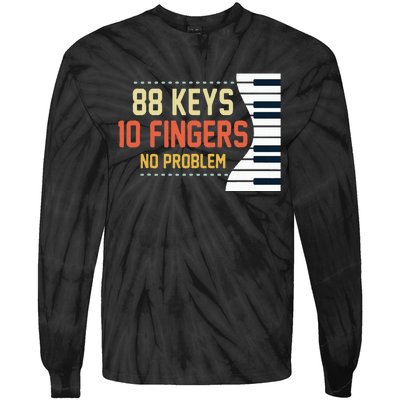 Piano Keys Funny Musician Music 88 Keys Gift Tie-Dye Long Sleeve Shirt