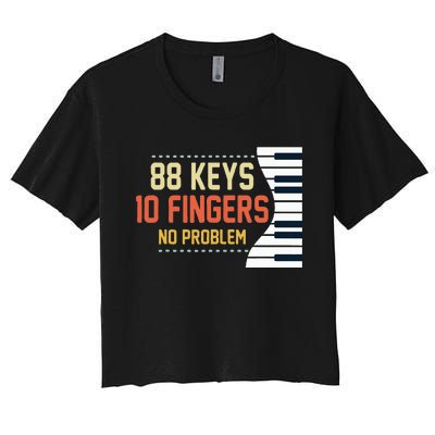 Piano Keys Funny Musician Music 88 Keys Gift Women's Crop Top Tee