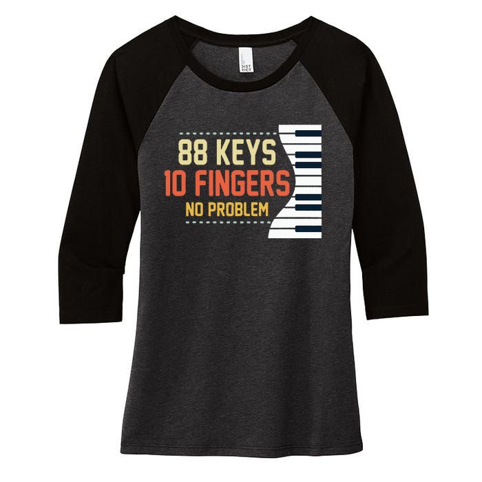 Piano Keys Funny Musician Music 88 Keys Gift Women's Tri-Blend 3/4-Sleeve Raglan Shirt