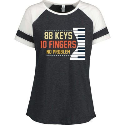 Piano Keys Funny Musician Music 88 Keys Gift Enza Ladies Jersey Colorblock Tee