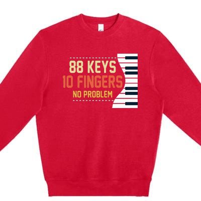 Piano Keys Funny Musician Music 88 Keys Gift Premium Crewneck Sweatshirt