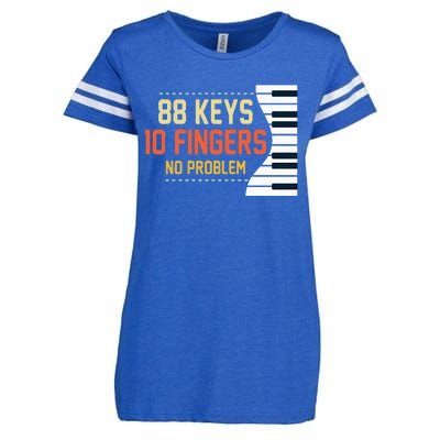 Piano Keys Funny Musician Music 88 Keys Gift Enza Ladies Jersey Football T-Shirt