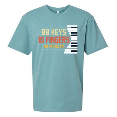 Piano Keys Funny Musician Music 88 Keys Gift Sueded Cloud Jersey T-Shirt