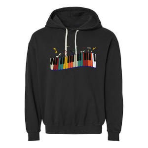 Piano Keyboard For Piano Player Keyboardist Garment-Dyed Fleece Hoodie