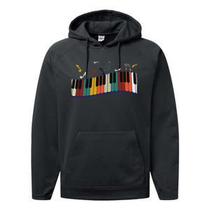 Piano Keyboard For Piano Player Keyboardist Performance Fleece Hoodie