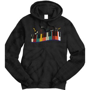 Piano Keyboard For Piano Player Keyboardist Tie Dye Hoodie