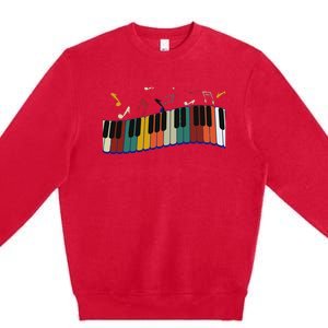 Piano Keyboard For Piano Player Keyboardist Premium Crewneck Sweatshirt