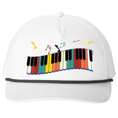 Piano Keyboard For Piano Player Keyboardist Snapback Five-Panel Rope Hat